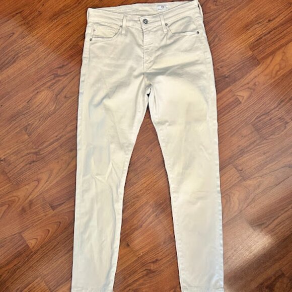 Adriano‎ Goldschmied Ag Jeans Women's 26R Cream Farrah High Rise Skinny Ankle - Picture 1 of 6